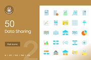 Data Sharing Flat Multicolor Icons, an Icon by IconBunny (Thumbnail 1 of 2)