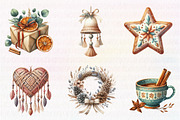 Boho Christmas Clipart Bundle, an Illustration by CreationArt (Thumbnail 4 of 7)