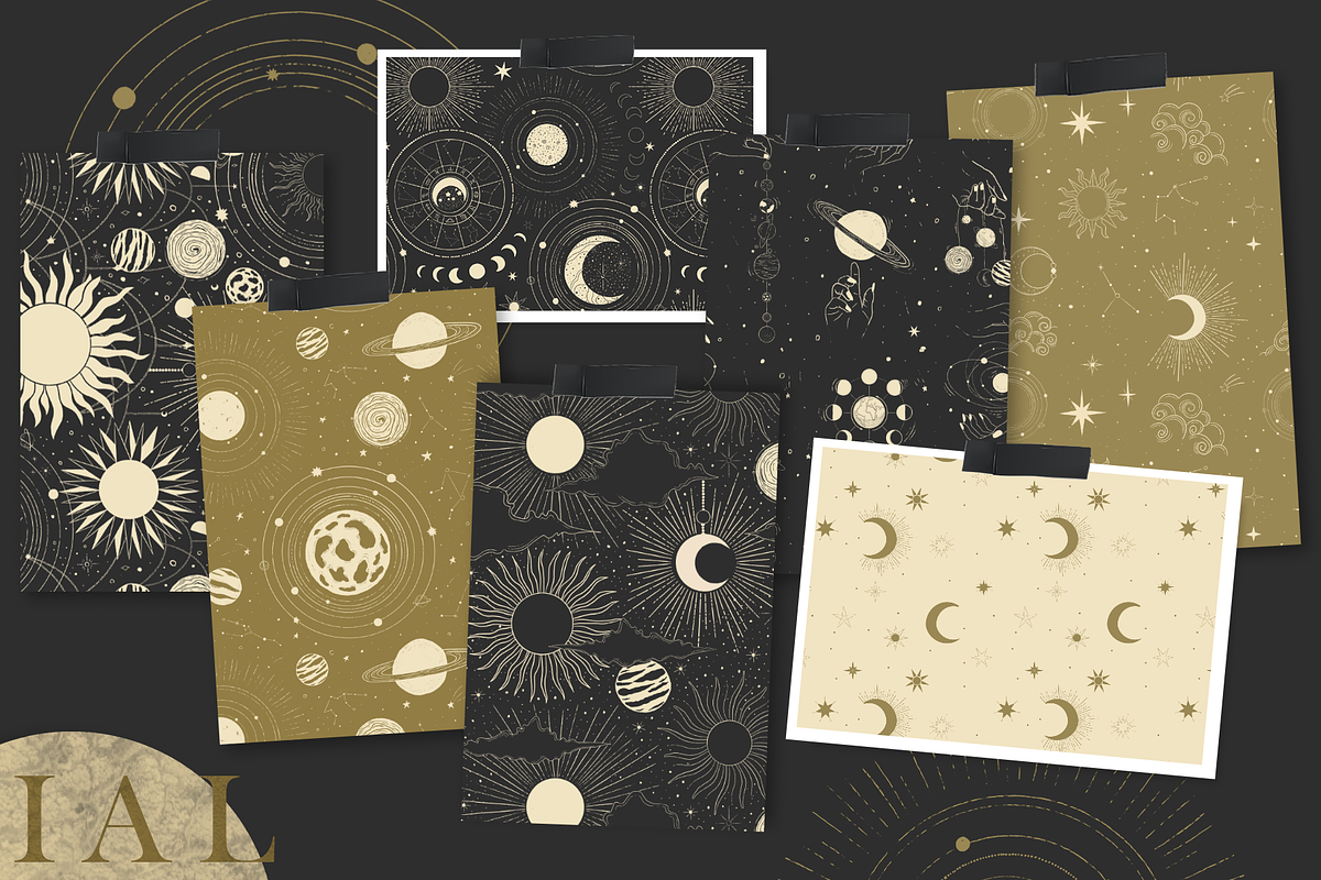 Celestial Soul. Sun Moon Space., a Pattern Graphic by Alena Zaytseva (Photo 8 of 18)