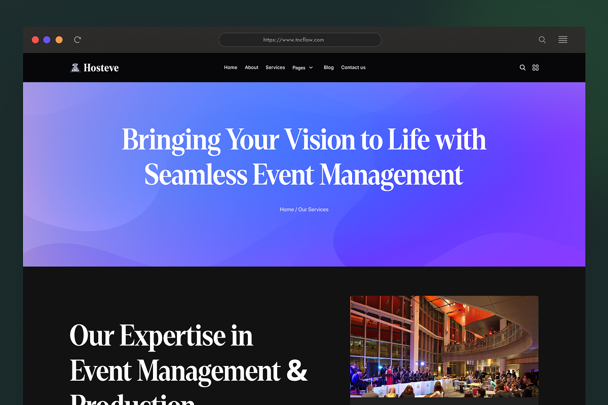 Hosteve - Event Website Template, a HTML Template by TNCFlow (Photo 3 of 5)