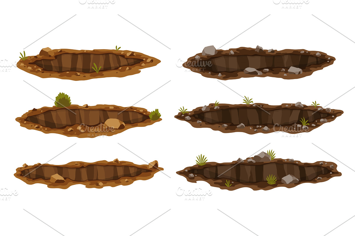 Holes ground set. Works digging of, an Object Illustration by the8monkey