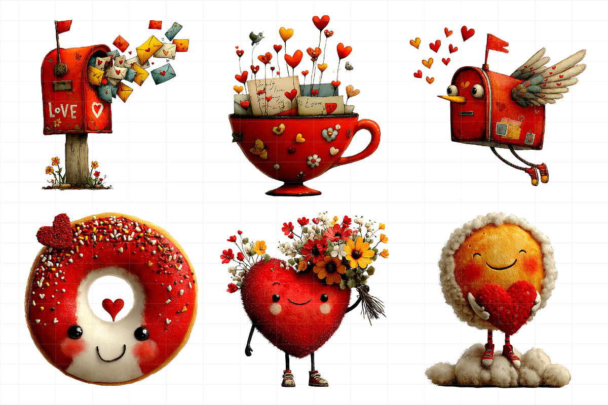 Whimsical Valentine Clipart, an Illustration by Daily.Designs (Photo 4 of 5)
