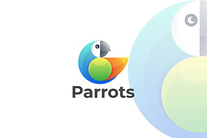 Parrots Gradient Colorful Style.