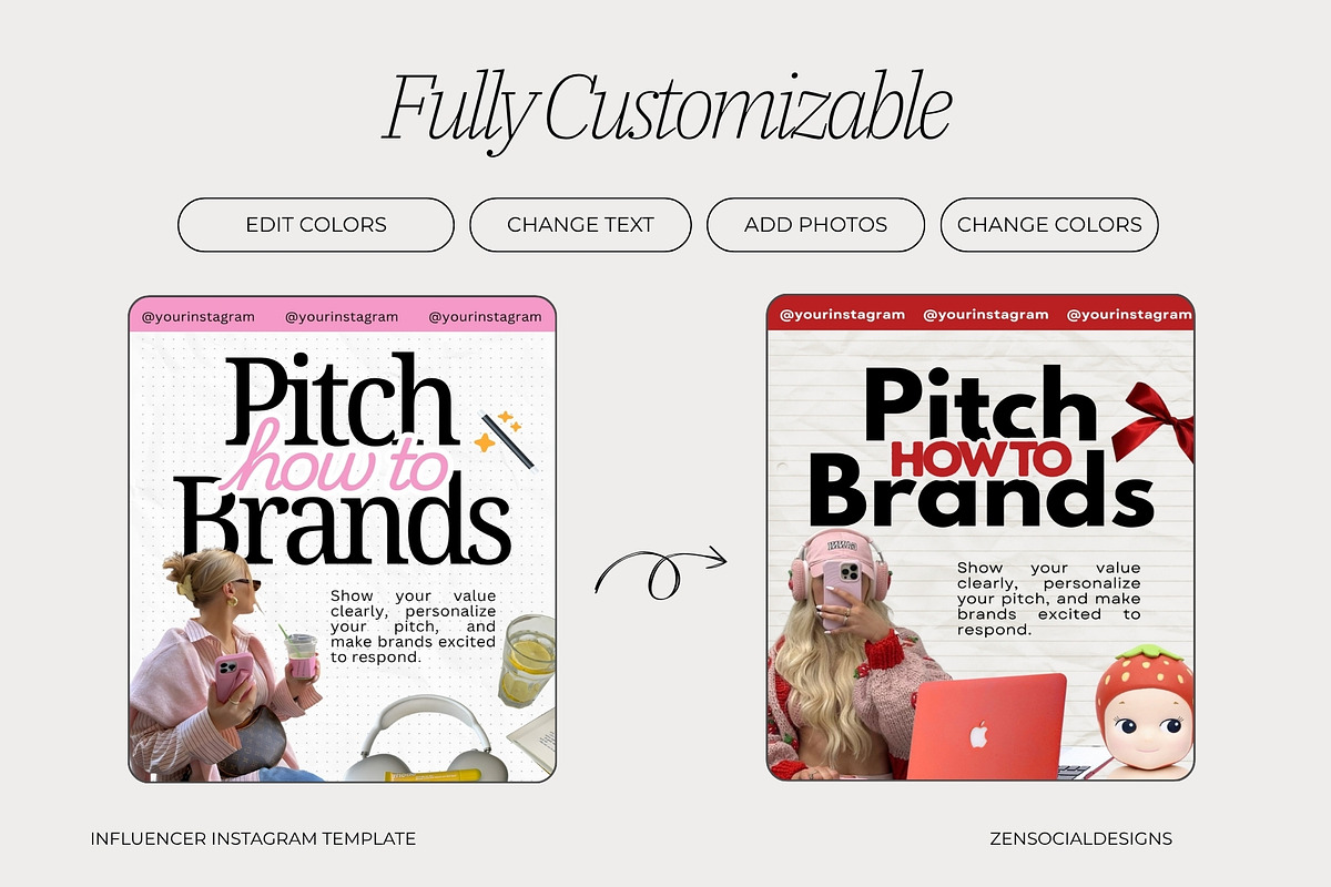 Social Media Influencer Templates, a Social Media Template by ZenSocialDesigns (Photo 6 of 9)