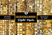 Golden Disco Mirror Digital Papers, a Pattern Graphic by Creative Store (Thumbnail 1 of 5)