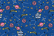 Stars and planets doodle pattern, a Pattern Graphic by GermArt (Thumbnail 2 of 3)