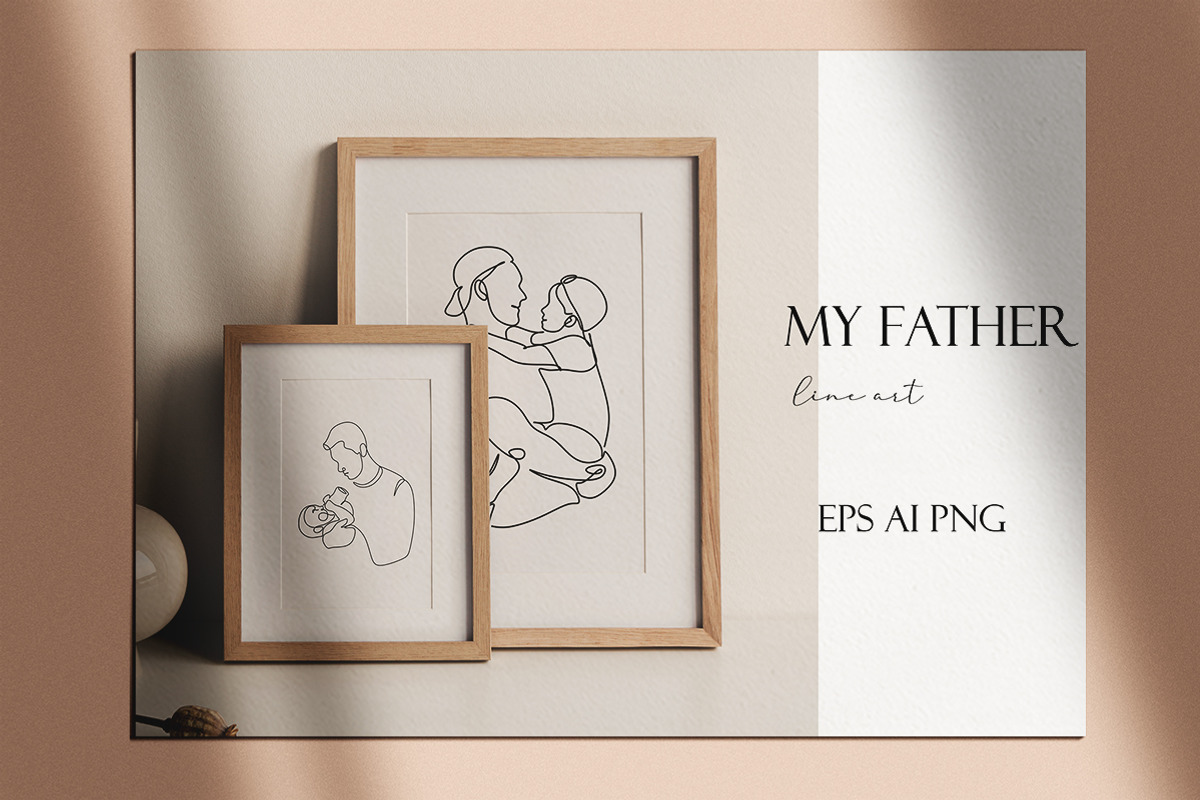 FATHER line art, a Person Illustration by velychko.ua (Photo 1 of 7)
