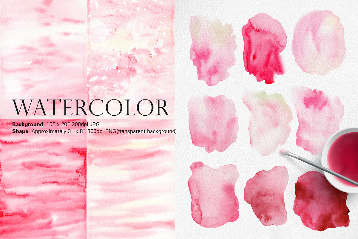 Watercolor Bundle - Pink Collection, an Illustration by Beigetime (Photo 9 of 12)