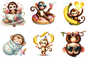 Cute Monkey Sublimation Clipart, an Illustration by DreamArtGraphic (Thumbnail 4 of 5)