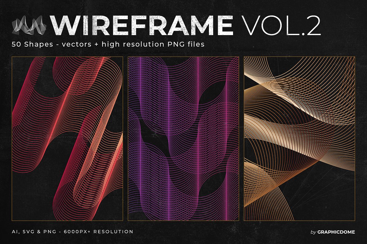50 Wireframe Shapes Vol.2, an Object Graphic by Graphicdome
