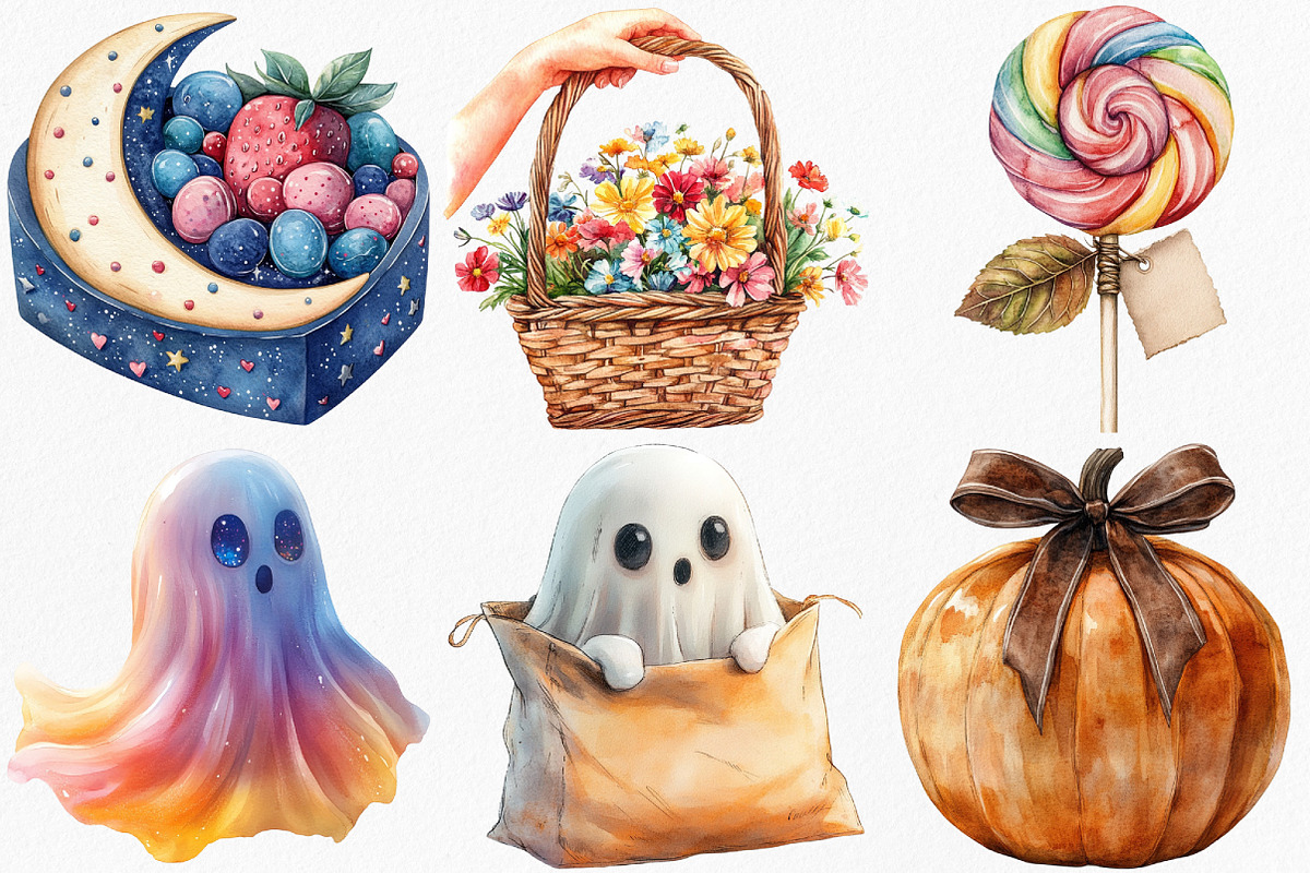 Boho Halloween Trick or Treat, an Illustration by Canvas Craft (Photo 3 of 8)