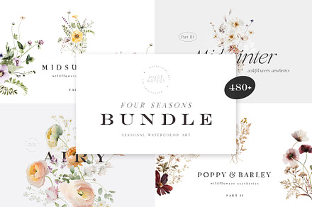 FOUR SEASONS BUNDLE 480+, a Seasonal Illustration by Muse Artist