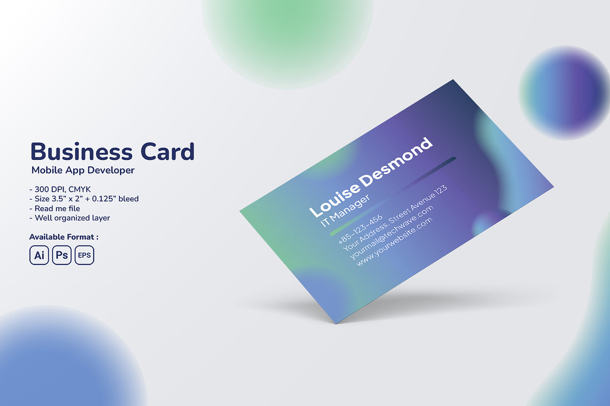 Mobile App Developer Business Card, a Business Card Template by Fannan Studio (Photo 3 of 3)