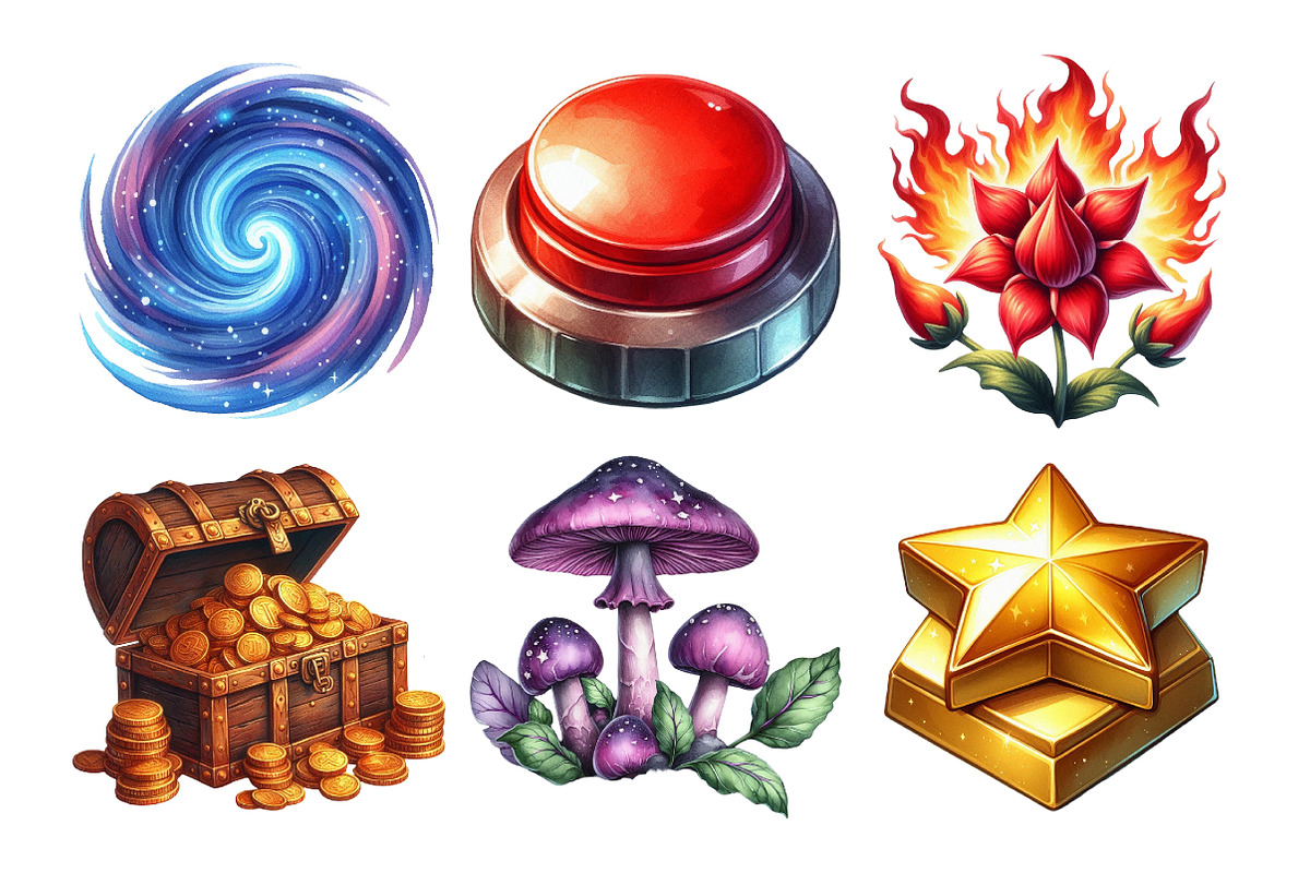 Wildflowers Mario Clipart Bundle, an Illustration by Daily.Designs (Photo 5 of 5)