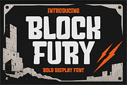 Block Fury - Bold Display Font, a Sans Serif Font by Gumrega Studio (Thumbnail 1 of 8)