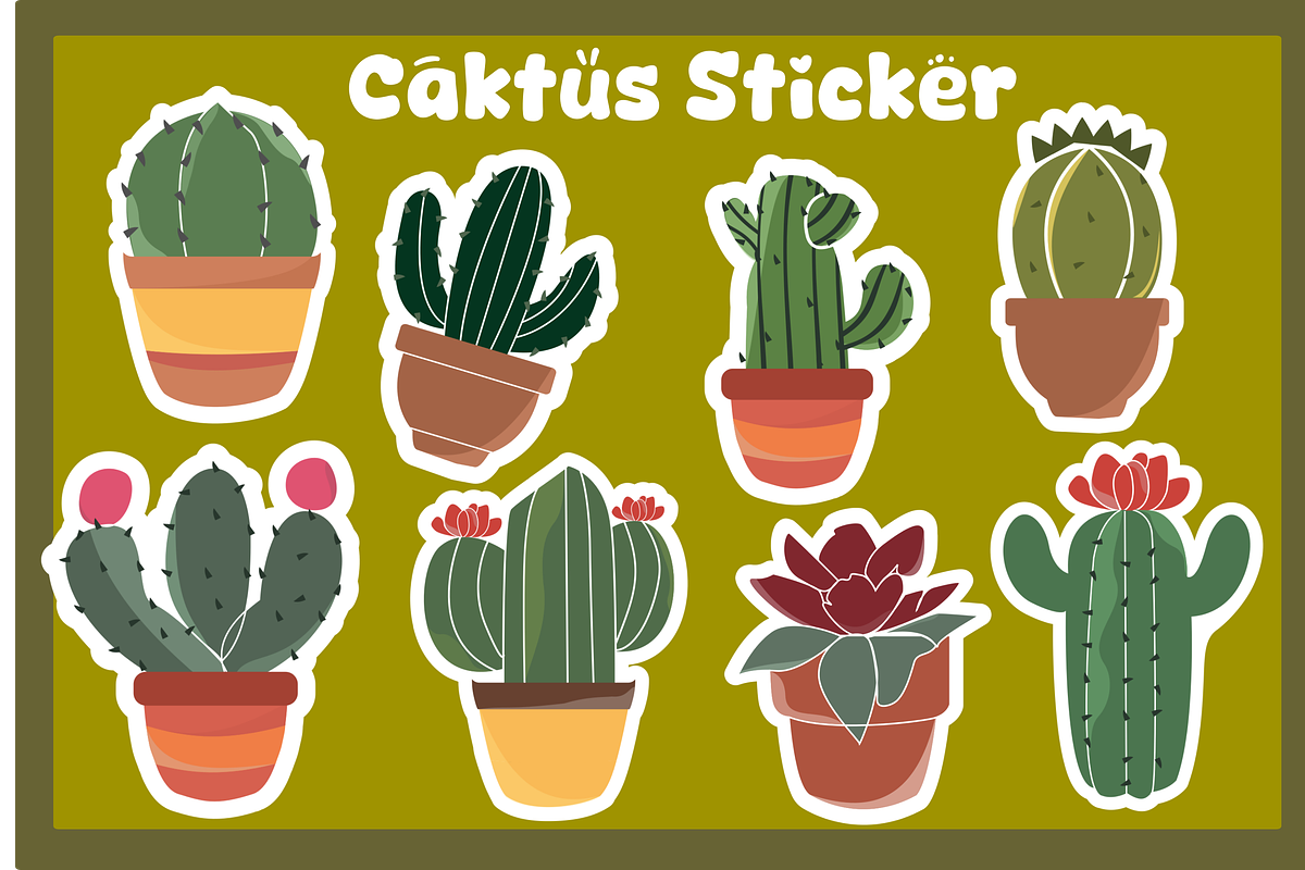 Caktus Stickers, a Graphic by craftNugraha