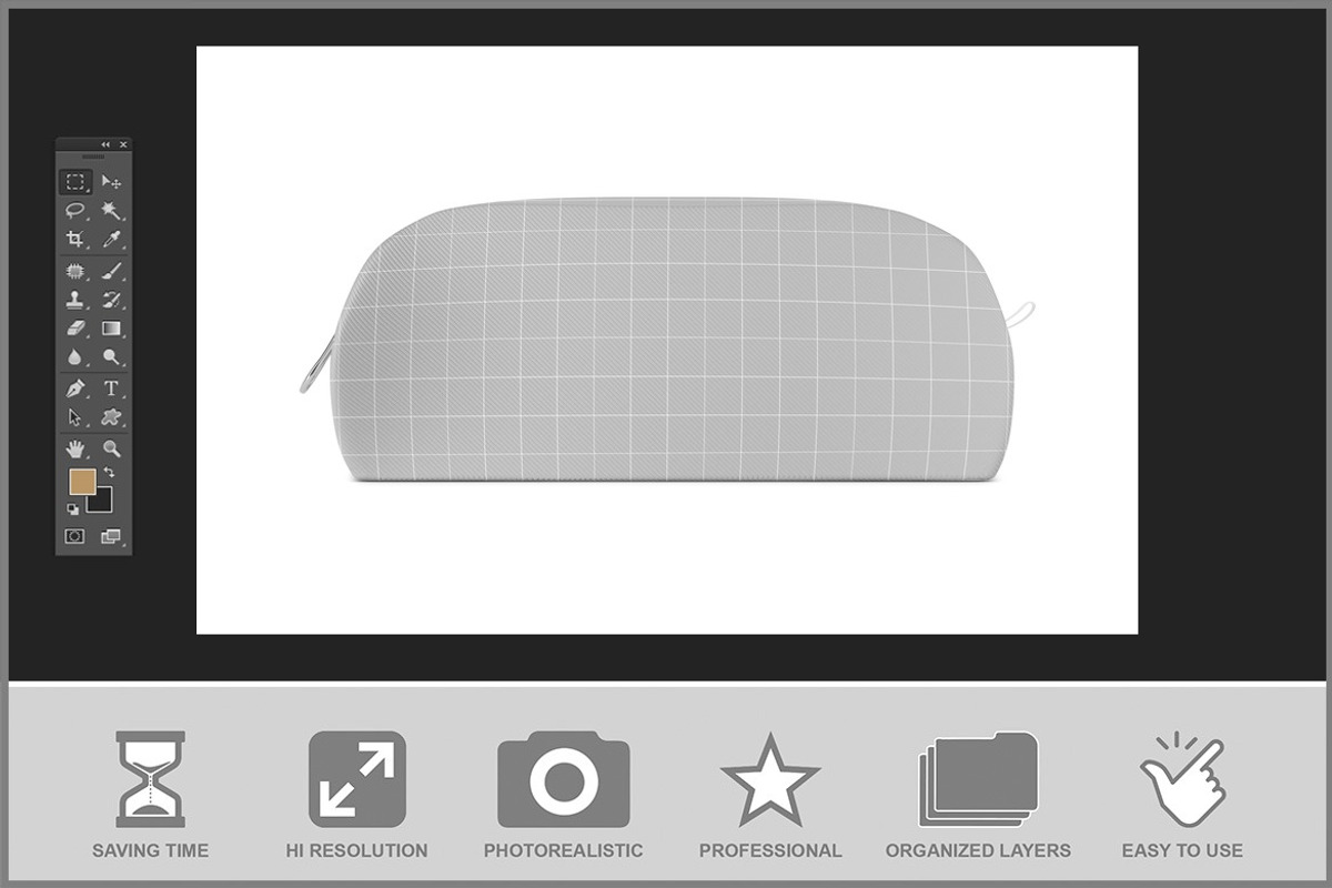 Soft Cosmetic Pouch Mockup, a Pens & Pencil Mockup by Bruno's Shop (Photo 2 of 3)
