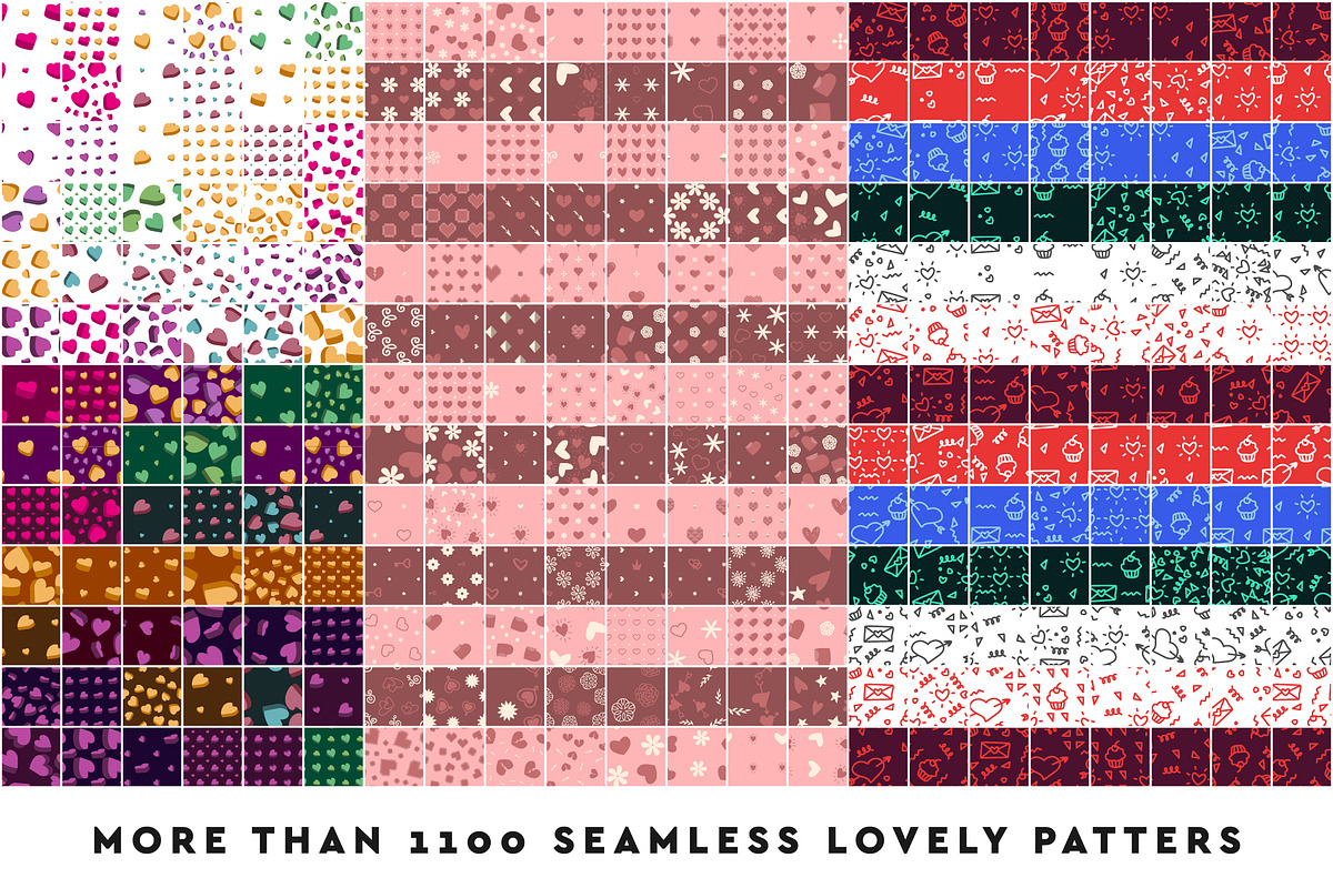 1100+ Seamless Lovely Patterns, a Pattern Graphic by relineo.vectors (Photo 6 of 6)