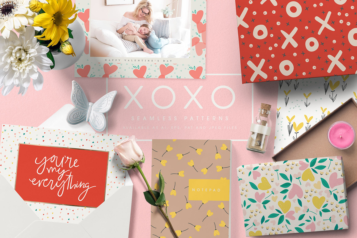 XOXO Seamless Patterns, a Pattern Graphic by 7th Avenue Designs