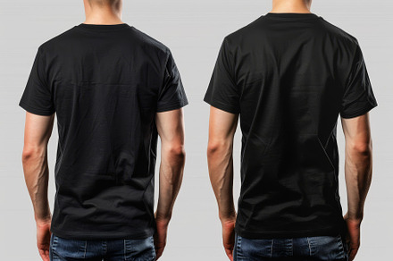 The black t-shirt is presented from, a Photo by Tanuart