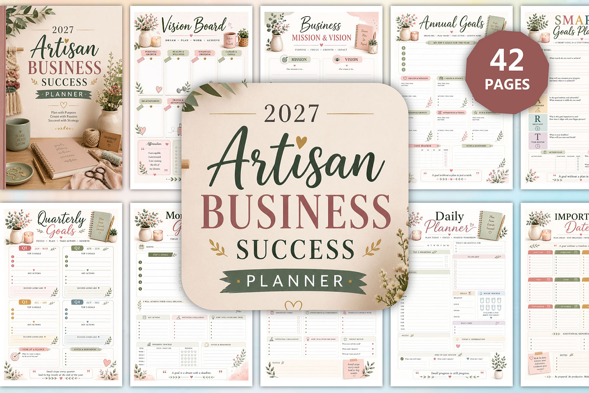 2027 Artisan Business Success Plan, a Stationery Template by Designmela01 (Photo 1 of 4)