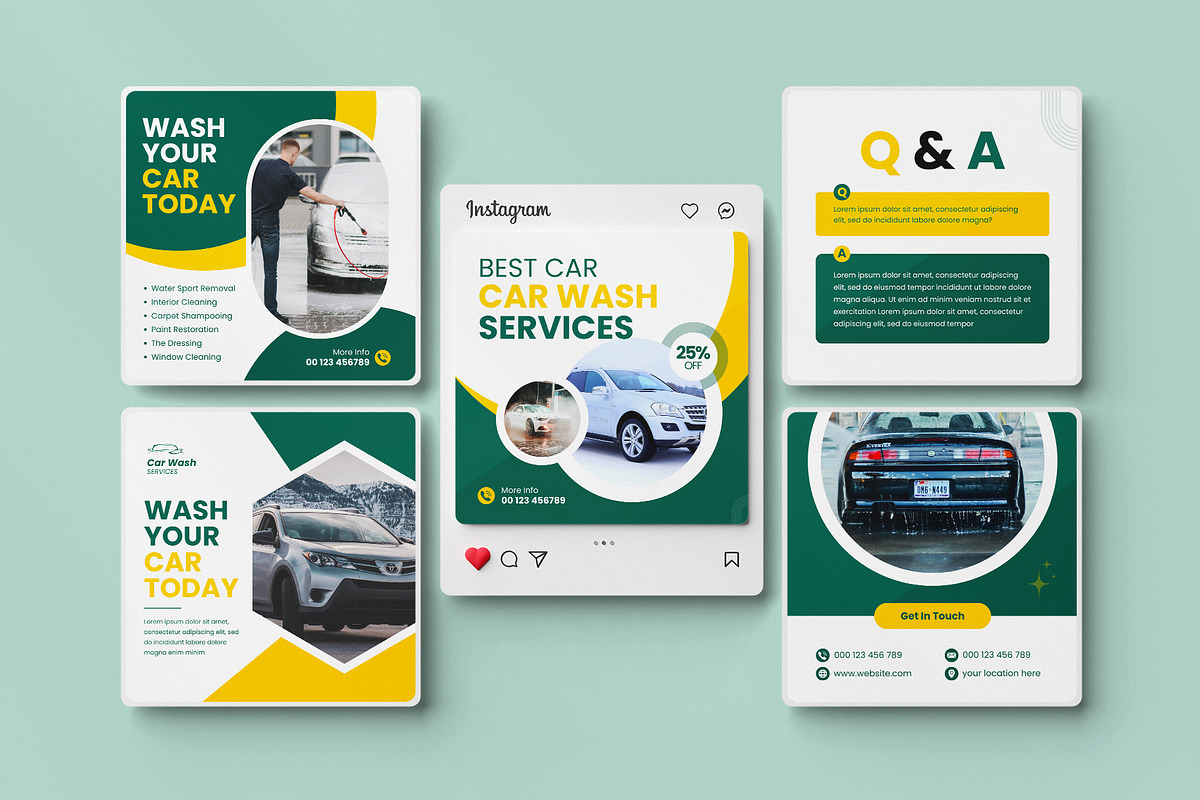 Car Wash Instagram Post Canva, a Social Media Template by Pixelpick (Photo 4 of 5)