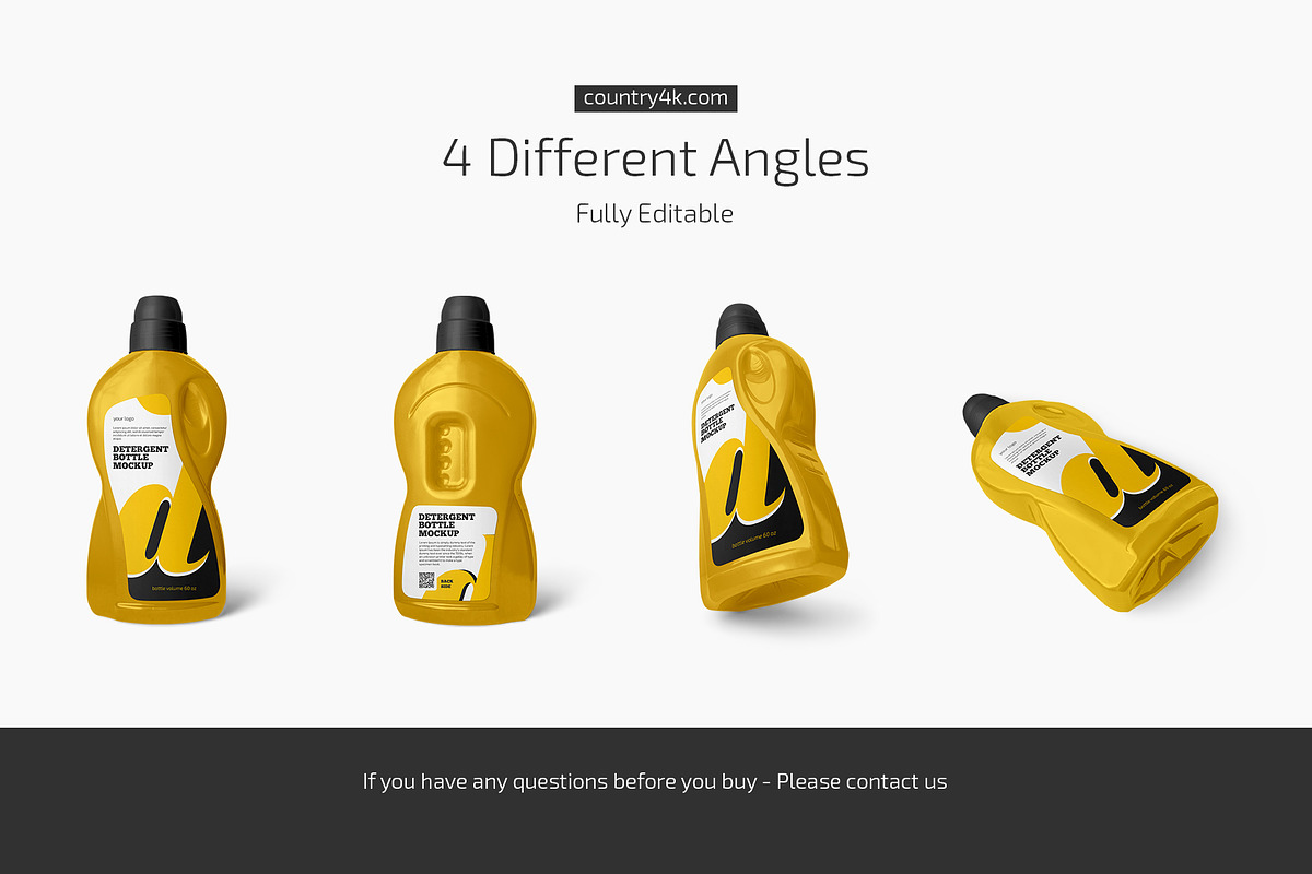 Plastic Detergent Bottle Mockup Set, a Cups & Container Mockup by Country4k (Photo 4 of 4)