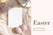5x7 Easter Card Mockup with Eggs, a Product Mockup by Serenefeeling (Thumbnail 1 of 6)