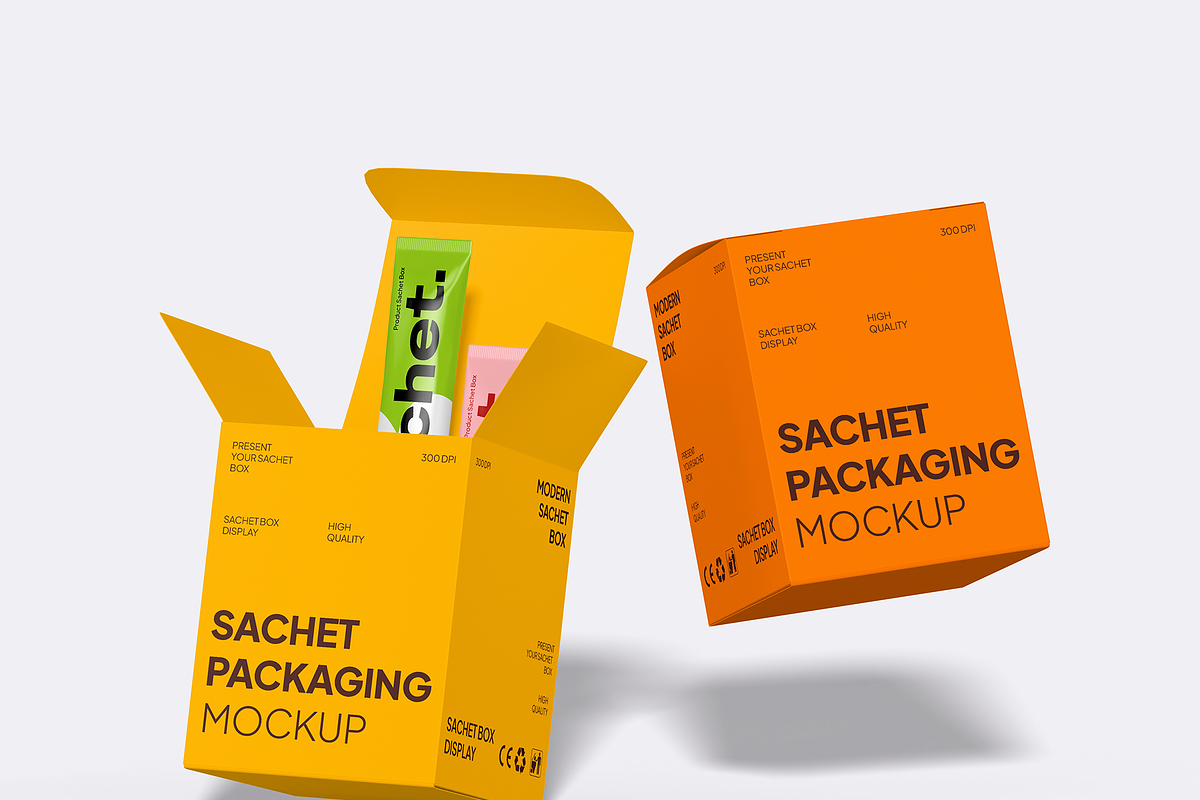 Sachet Box Mockup, a Packaging Mockup by Bartama Graphic (Photo 2 of 4)