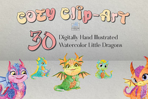 Whimsical Watercolor Dragons, an Animal Illustration by Adirondack Canvas Studio