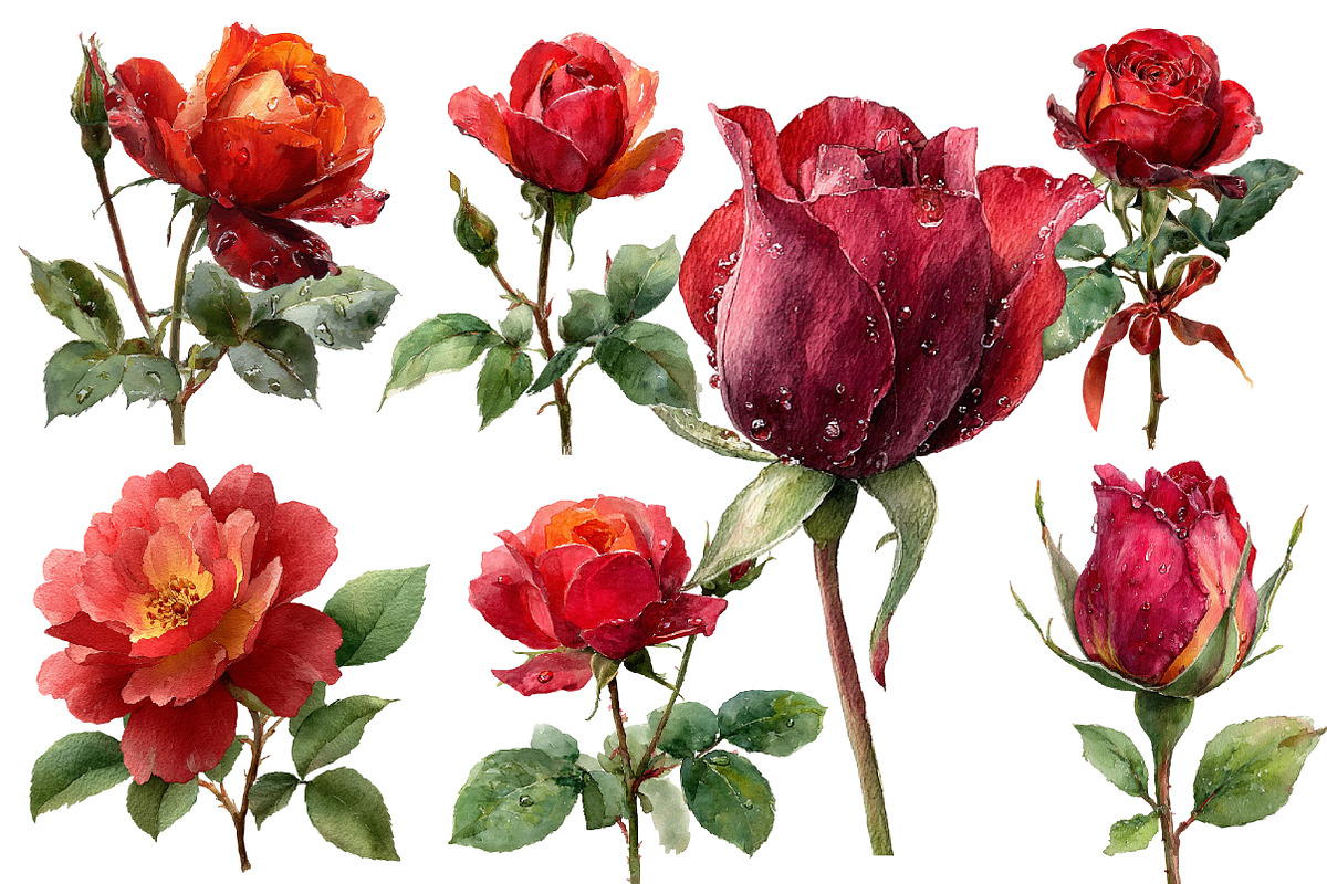 Valentines Rose Clipart, an Illustration by Designworld (Photo 5 of 5)