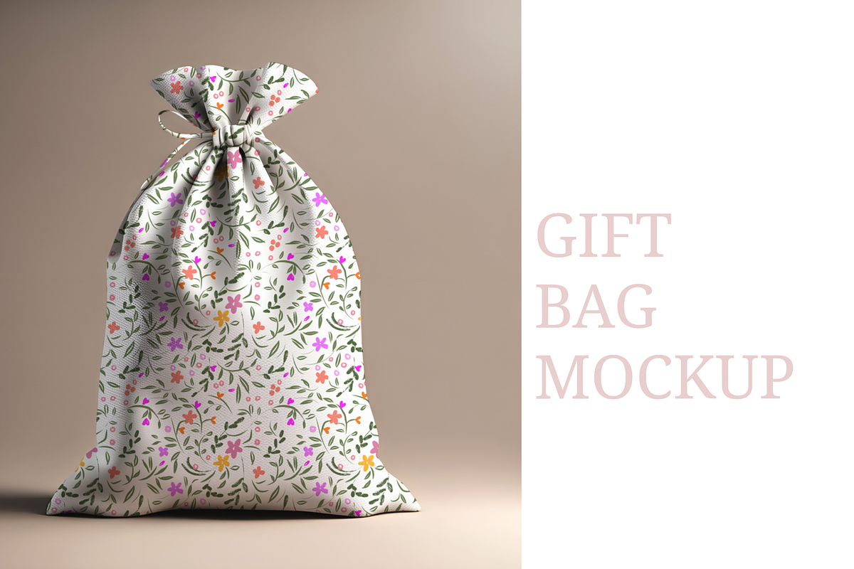 Gift fabric Bag Mockup, a Packaging Mockup by jenartstudio
