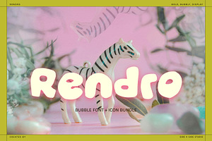 Rendro Bubble Display Font + Icons