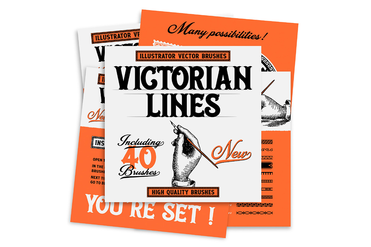 Victorian Lines Vector Brush Kit, a Brush Add-On by MightySHORT (Photo 1 of 7)