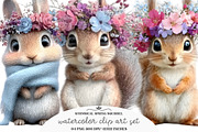 Whimsical Spring Squirrel Clipart, an Illustration by GatewayDesign (Thumbnail 2 of 3)