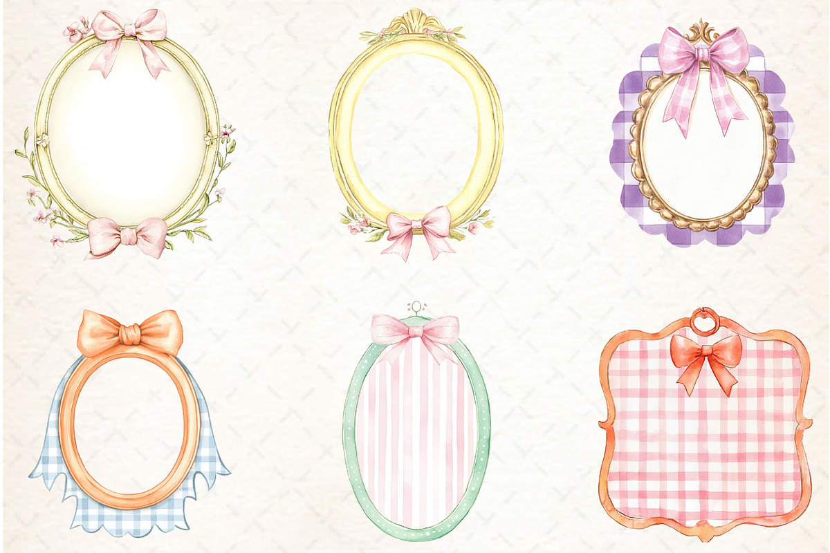 Coquette Summer Frame Clipart Bundle, an Illustration by Libby Wishes (Photo 5 of 6)