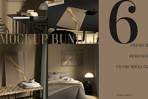 Premium Bundle of 6 Frame Mockups, a Mockup by Merien Mockup