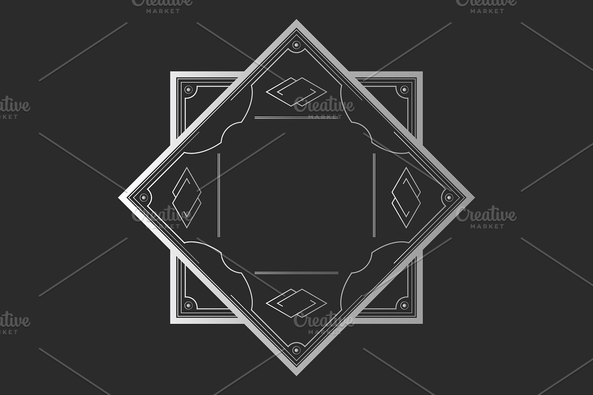Silver Art Deco Frames Collection, a Decorative Illustration by PsychocheArt (Photo 3 of 13)