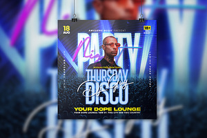 Thursday Disco Club Party Flyer