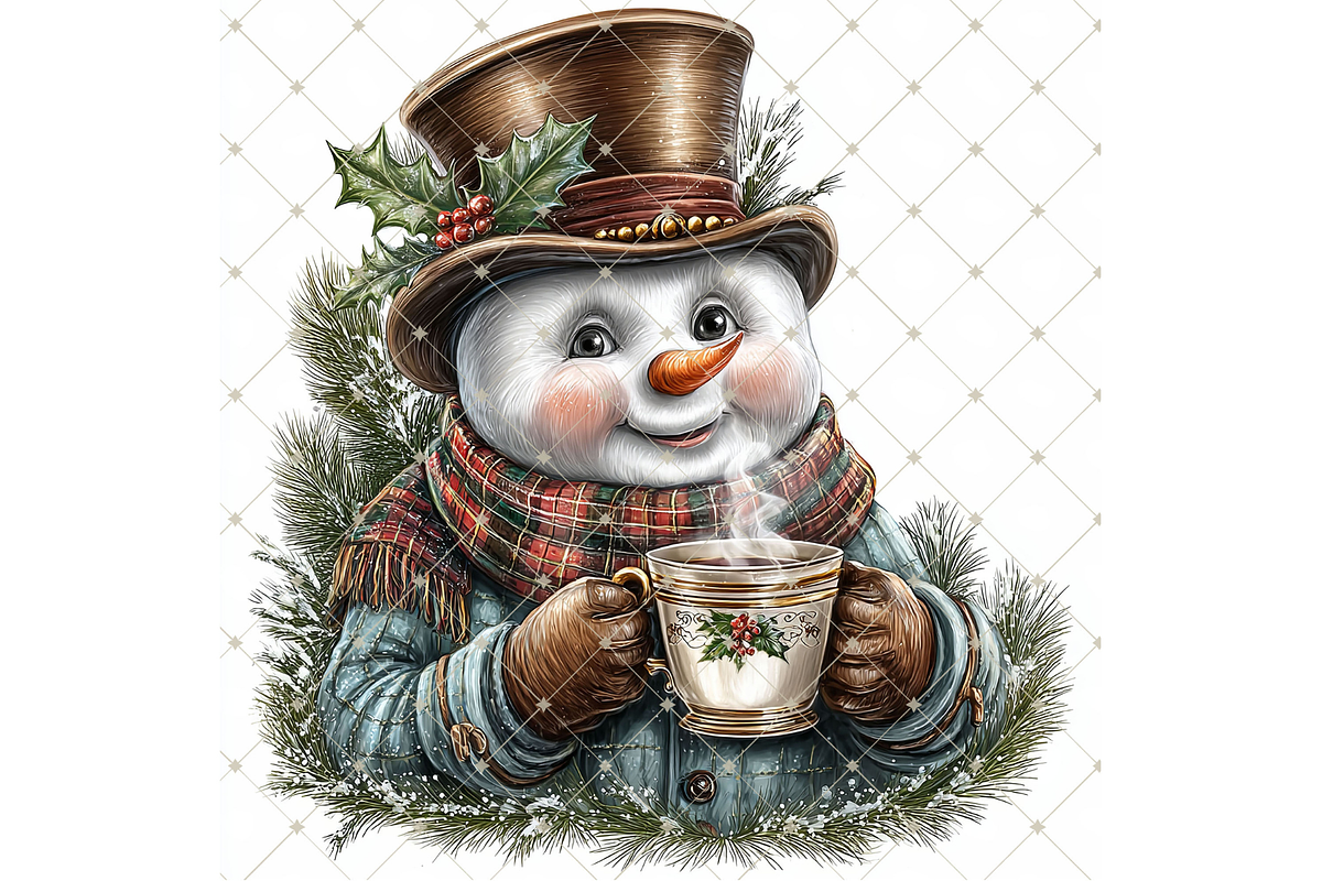 Hot Cocoa Snowman Clipart JPG, an Illustration by Memories By Lea (Photo 7 of 10)