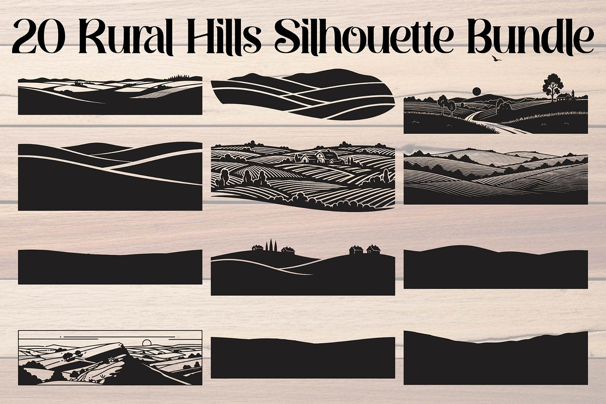 Rural Hills Silhouette, an Object Graphic by Creativeshirt (Photo 1 of 20)