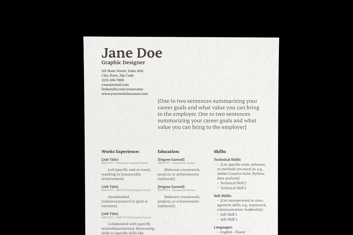 CV/Resume & Cover Letter Template_03, a Resume Template by Akreatipe (Photo 3 of 4)