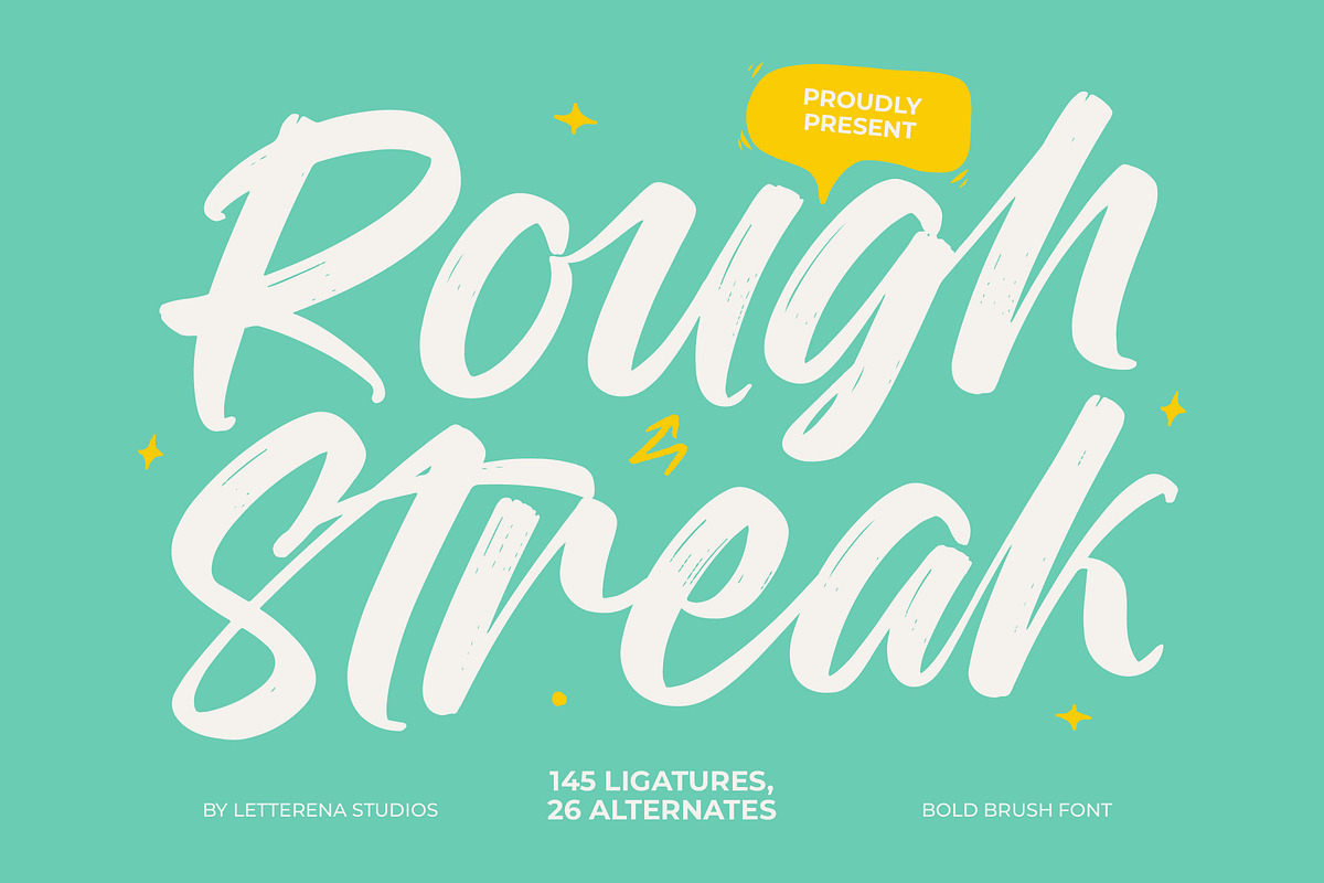 Rough Streak Bold Brush Font, a Script Font by Letterena Studios Script (Photo 1 of 20)
