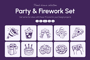 Party and Firework Doodle Set, an Outline Icon by Vectors Market (Thumbnail 1 of 8)
