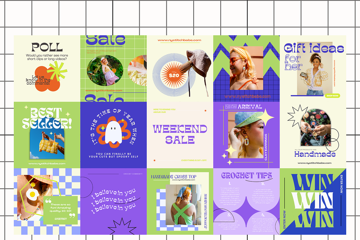 Funky Instagram Templates Bundle, a Social Media Template by Hell Yeah Designs (Photo 9 of 13)