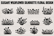 Elegant Wildflower Silhouette Bundle, an Illustration by Creativeshirt (Thumbnail 1 of 13)