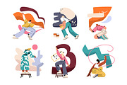 People painting graffiti on wall set, a Person Illustration by PaperTrident (Thumbnail 1 of 7)