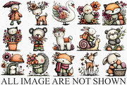 Whimsical Spring Animal Clipart PNG, an Illustration by Canvas Craft (Thumbnail 3 of 7)