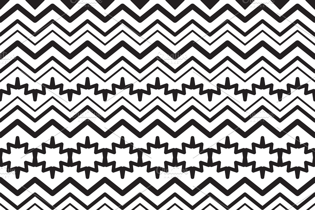 Vector Seamless Black&White Patterns, a Pattern Graphic by alexmakarova (Photo 4 of 5)