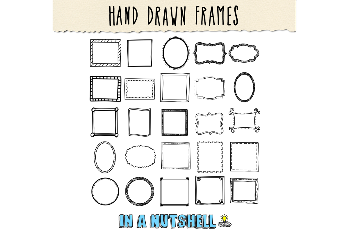 Hand Drawn Frames Doodle Frames, a Graphic by In A Nutshell Studio